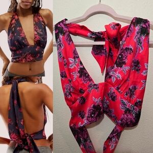 Free People NWOT Tie Back Halter Top Large